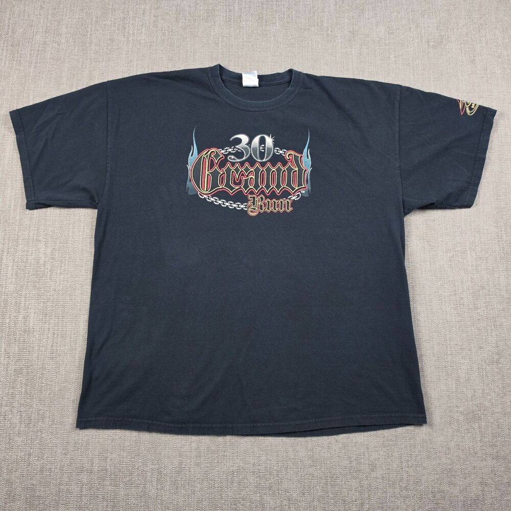 Vintage Grand Run Pigeon Forge Shirt Mens 2XL Black Graphic Tee Grunge Y2K 2000s - Picture 2 of 8